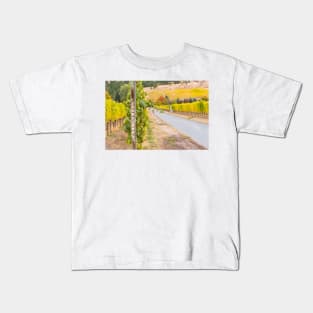 Chardonnay Sign in Autumn Vineyard Kids T-Shirt